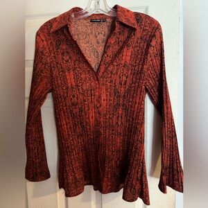 Apt. 9 burgundy and Black Button Down Shirt